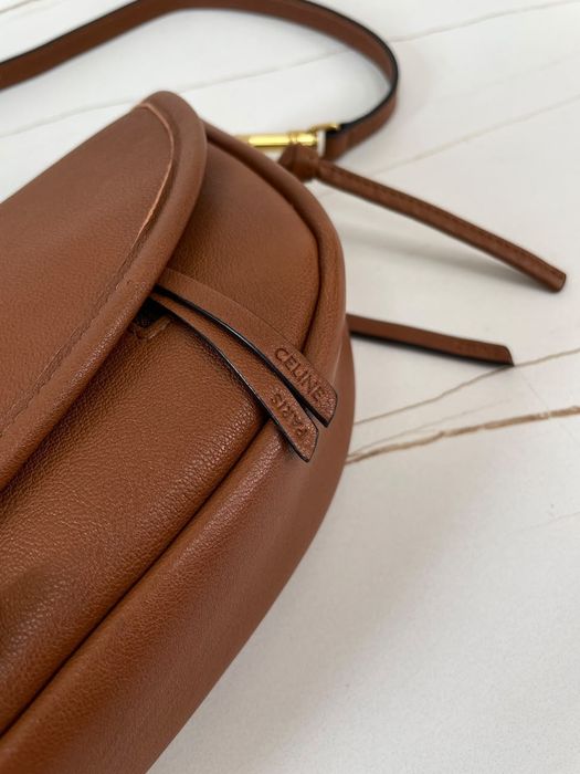 CELINE Soft Triomphe Halfmoon in Shiny Lambskin