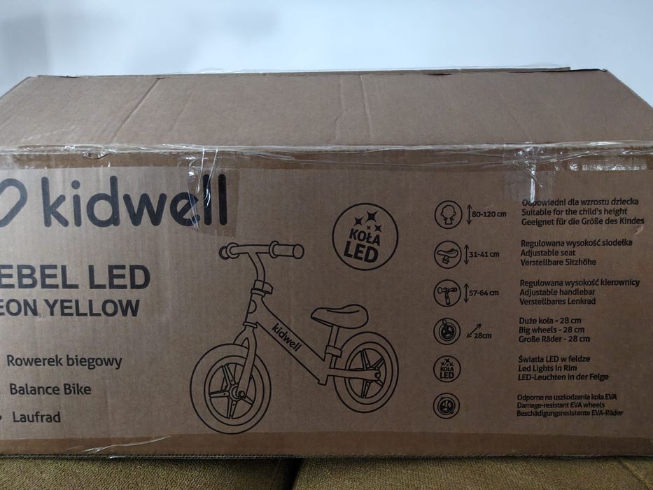Bicicletă fără pedale Kidwell Rebel LED – Neon Yellow