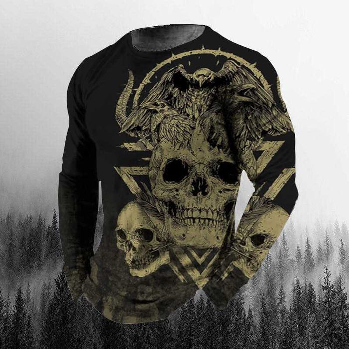 Лонгслив – футболка мужская с принтом из микрофибры