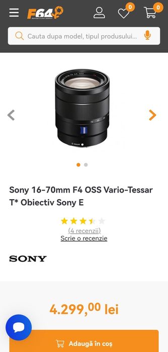 Sony 16-70mm F4 OSS Vario-Tessar T* Obiectiv Sony E

 Nou! 0 cadre!