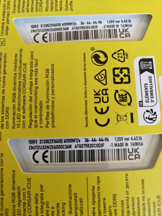 Corsair 32 gb DDR5 (6000Mhz , 7000Mhz )