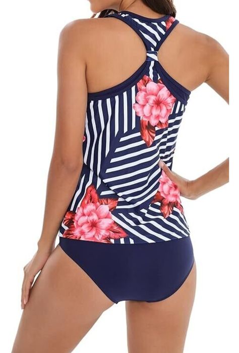 Дамски флорален бански танкини 3XL