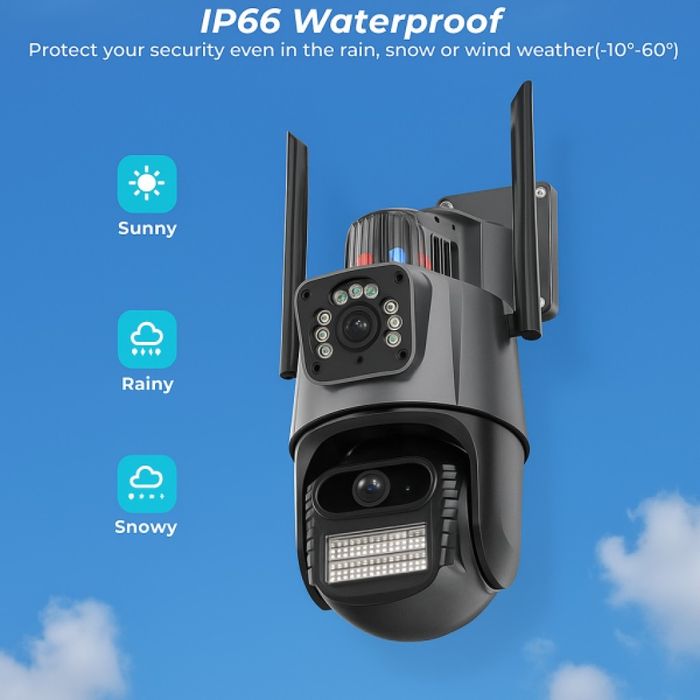 Двойна Smart WiFi безжична IP 6MPX камера 15108 + Подарък Карта памет HIKSEMI NEO 64GB 24369