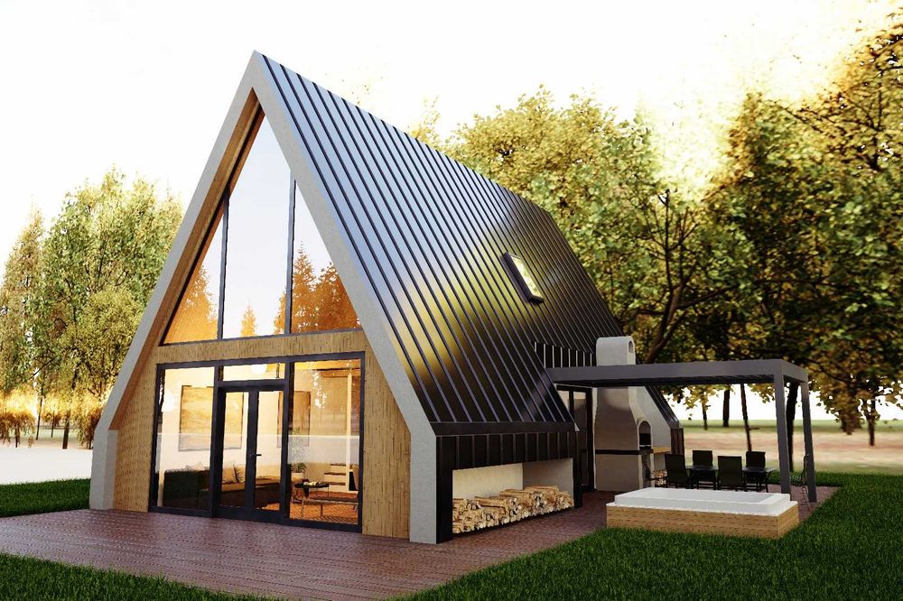 Proiect Casă A-Frame la Preț Mic – Doar 1500 lei! PDF + DWG Timisoara ...