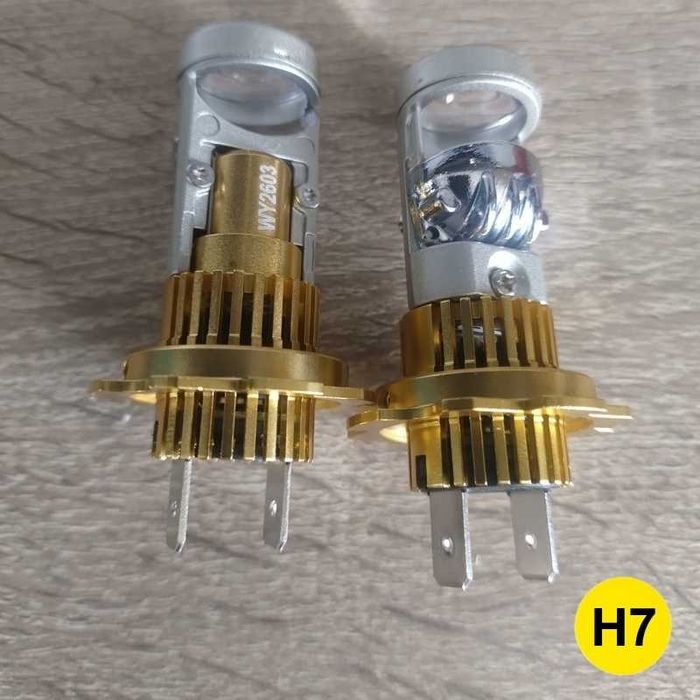 H7, H4 LED Крушки с мини проекторни лупи | 7580 CSP Чип, висока мощност