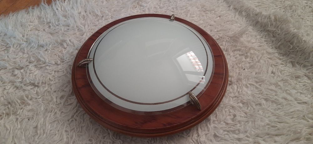 Aplica plafonier pentru hol sau camera sticla lemn  classic lumina