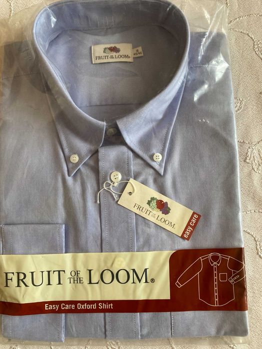 Мъжка риза Fruit of the Loom тип Oxford голям размер дълъг и къс ръкав