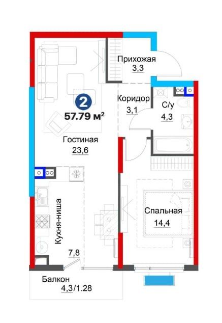 (F)Продается 2/2/5 в ЖК «Maftun Makon Business»