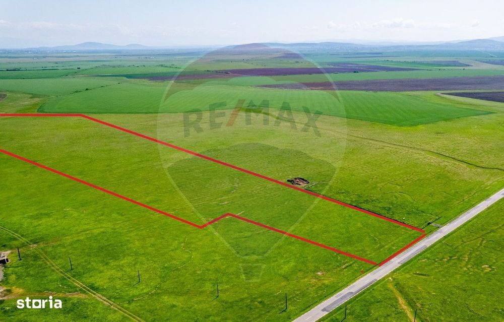 5 hectare teren agricol- pășune, cu front la șosea, zona Sântana