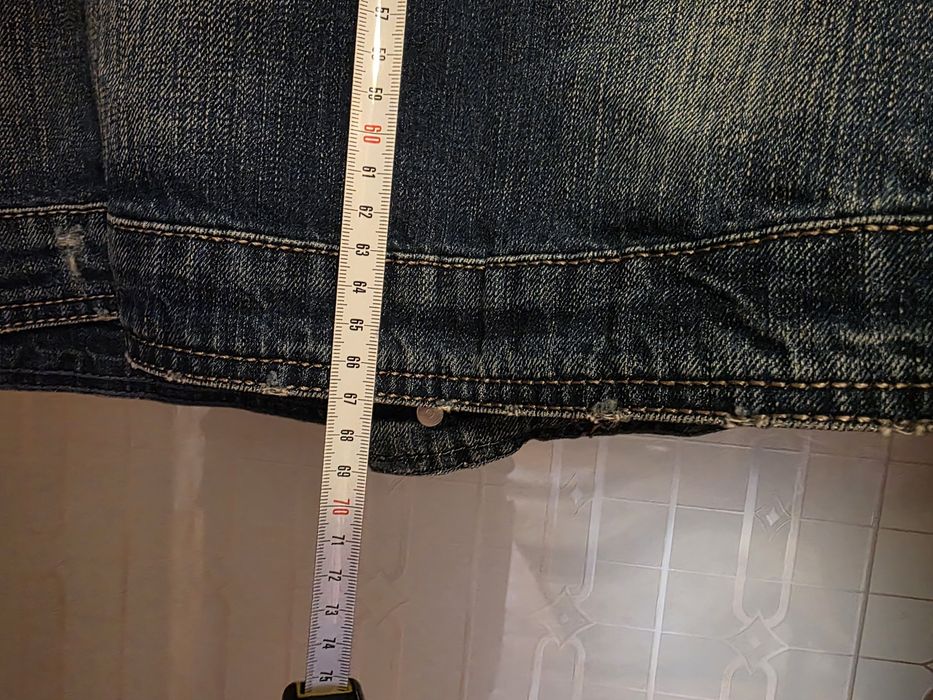 Vestă blug GLOW (XL) + Blugi ZARA MAN (46) cu stropi și rupturi, 100 lei / buc