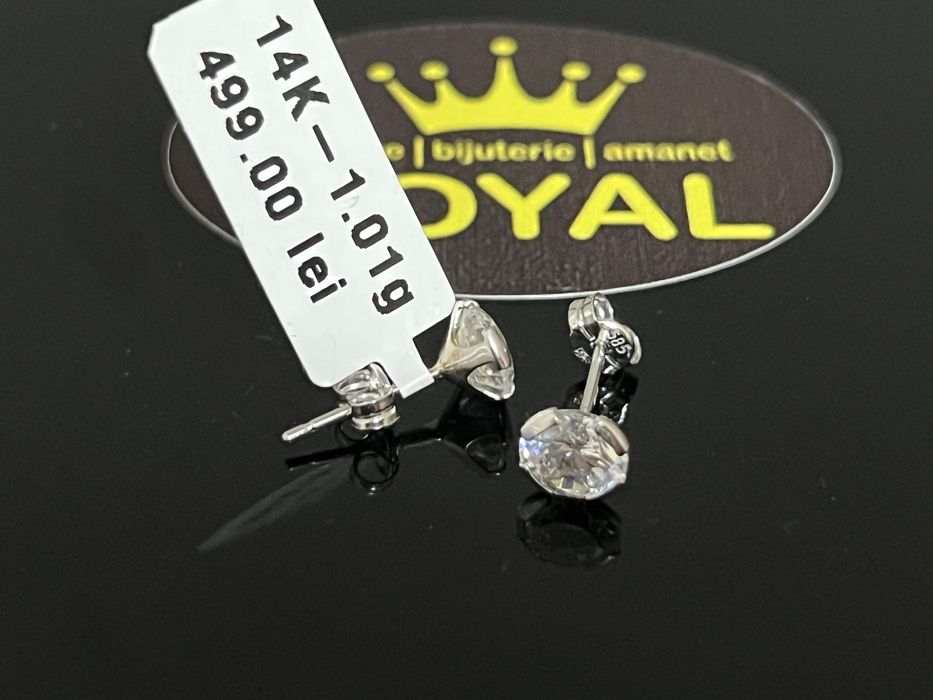 Bijuteria Royal CB : Cercei aur alb 14K 1,01 grame