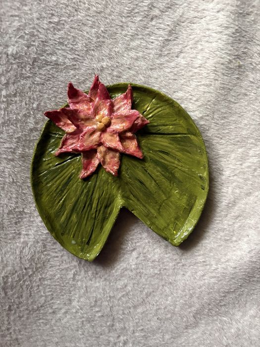 Water lily trinket dish air dry clay