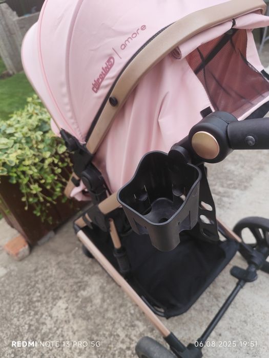 Детска количка Chipolino Аморе 2 в 1, розов маршмелоу