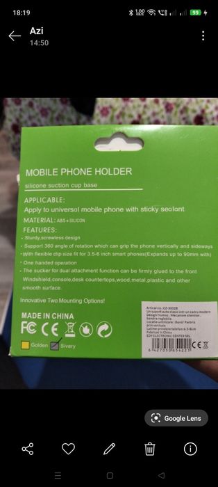 Suport auto pentru telefon