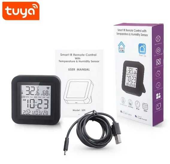 Смарт WiFi дистанционно със сензор температура и влажност TUYA S09