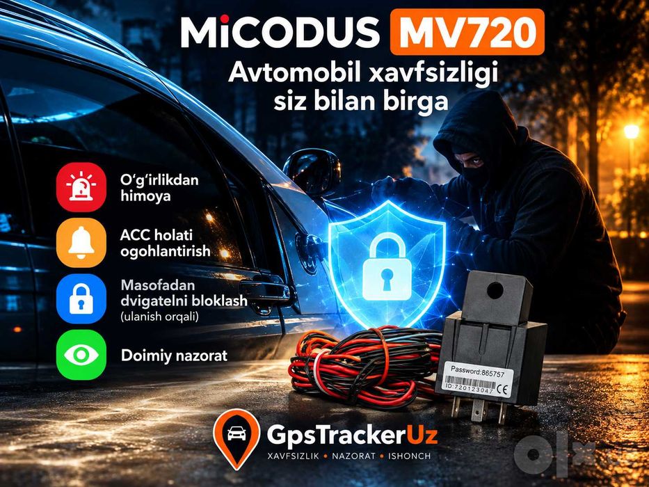 GPS-трекер MiCODUS MV720 (ishonchli hizmat Gps_Tracker_UZda!)