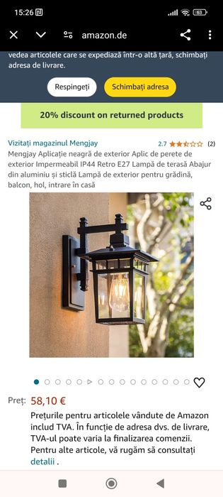 Lampa electrica model vintage noua
