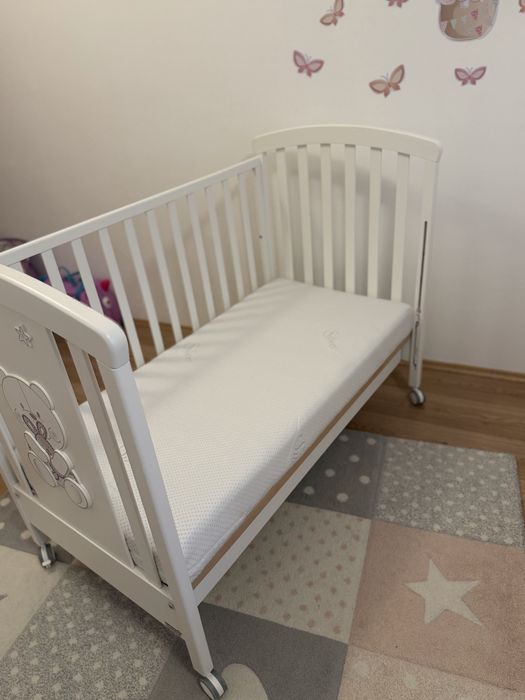 Pat bebe lemn fag Erbesi si saltea