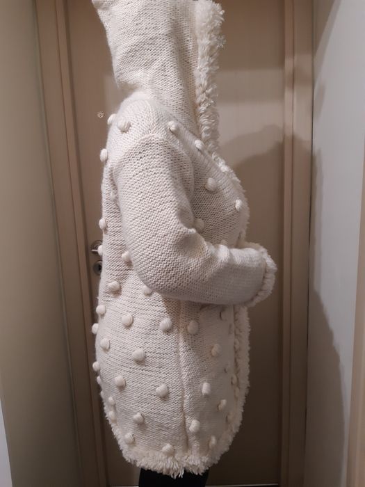 ВЪЛНЕНИ дълги жилетки с качулка,No46,ръчно плетиво