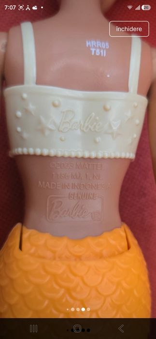 Barbie Sirena cu par lung mov