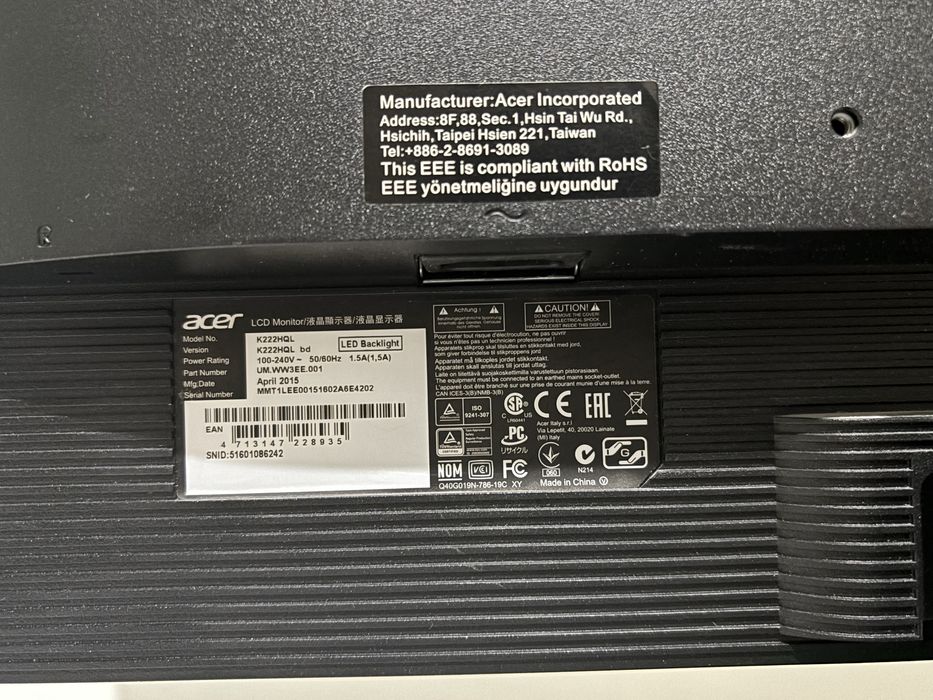 Монитор acer K222HQL