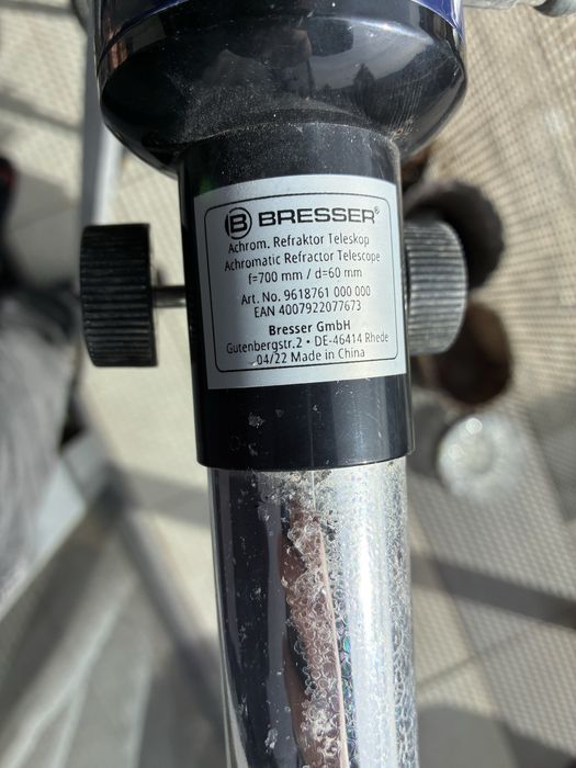 Рефракторен телескоп Bresser 60/700 AZ, обектив 60мм