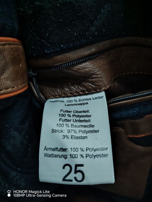 Geaca  bărbați de piele naturala de lux Wa lbusch - mărimea 52 / L