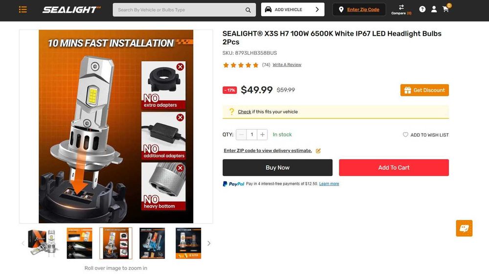 LED крушки H7 100W, 6500К