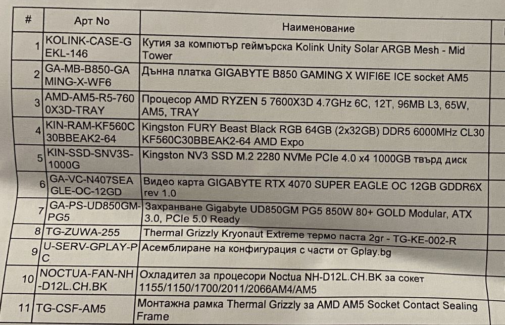 PC RTX 4070 SUPER + Ryzen 7600X3D / 64GB DDR5 / Гаранция