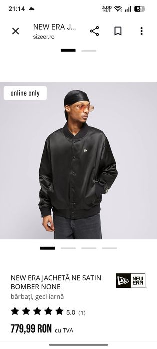 Rare New Era Jacket . Satin Black