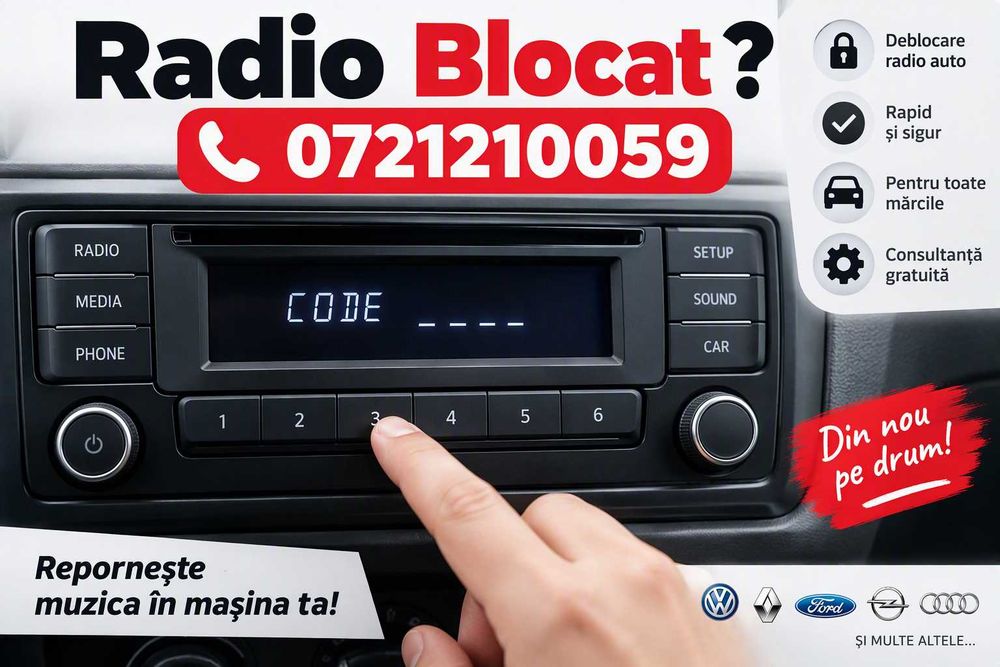 Cod Pin Radio Navigatie Audi S3 RS4 A6 Allroad Concert 2 Plus Seat Leon Cupra FR Altea Freetrack Media System 2.2 Unitate Audio