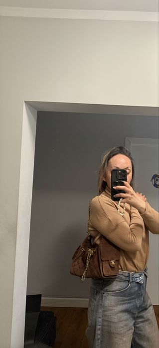 Geanta Chanel 25 mini maro piele intoarsa