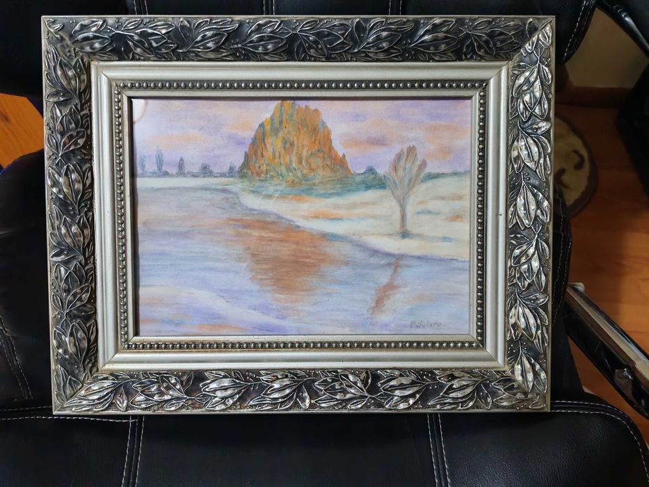 Tablou superb Pio Solero (1881 - 1975), Pastel și acuarela pe hârtie