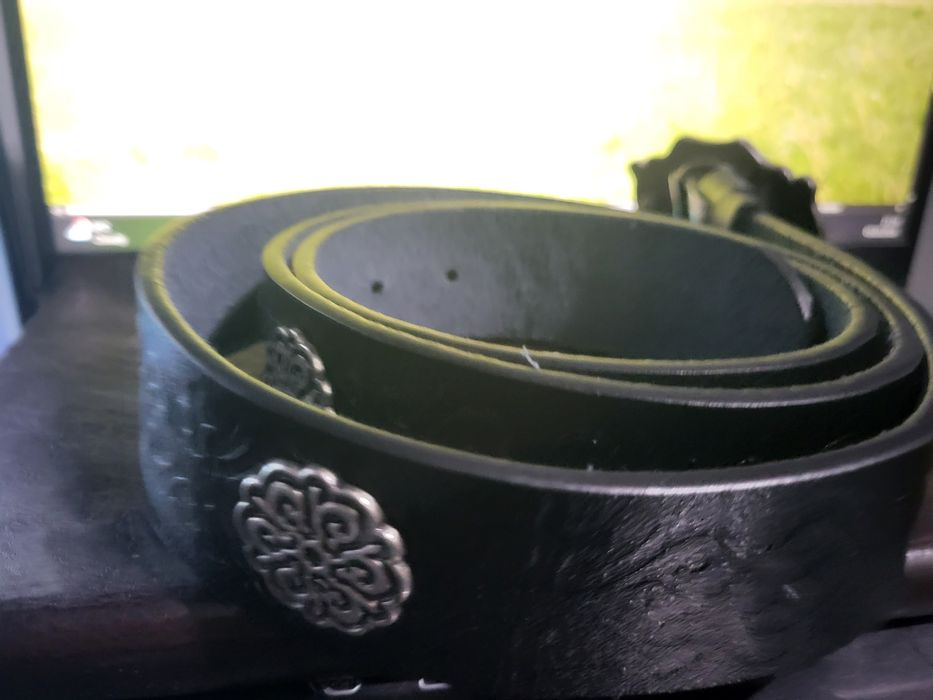 Казахский кожанный ремень