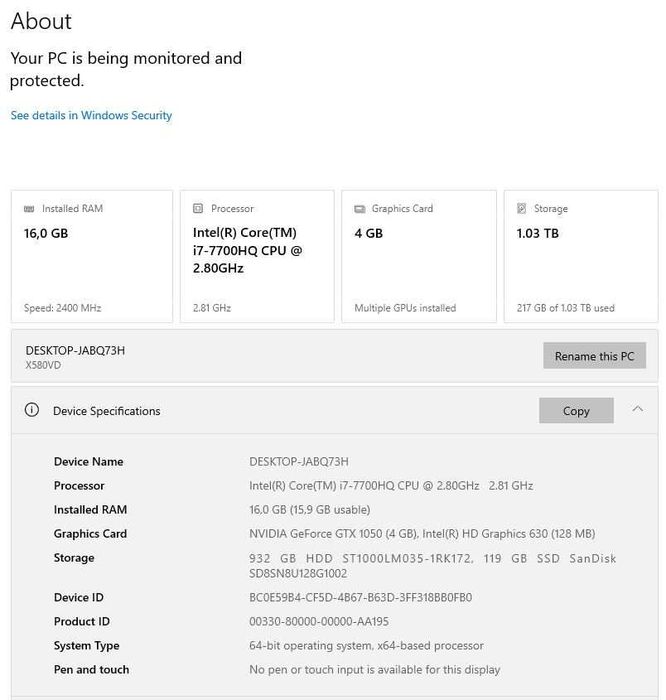 ASUS vivobook pro N580V_i7_16gb ram_SSD_4 gb Nvidia