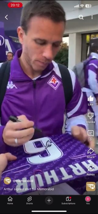 Tricou original de joc cu autograf Arthur Melo - ACF Fiorentina