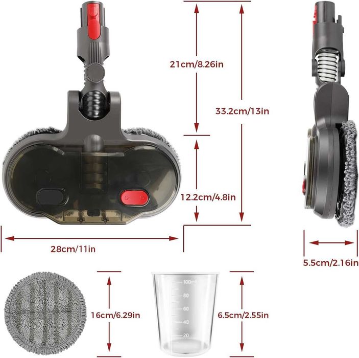 Електрическа приставка Моп за Dyson V7 V8 V10 V11 V15 (с 6 кърпи)