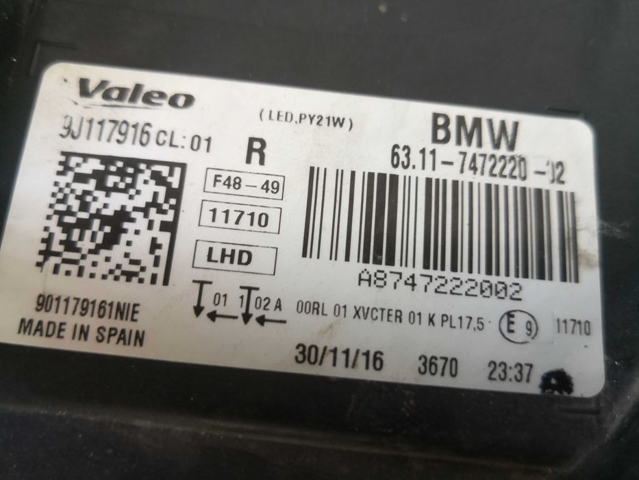 Фар BMW X1 F48 LED десен/Фар БМВ Х1 Ф48/Фар BMW F48 Оригинален