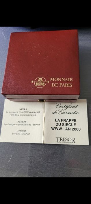 Set rar Franța 2000, monede de aur și argint. Noul mileniu, Europa.