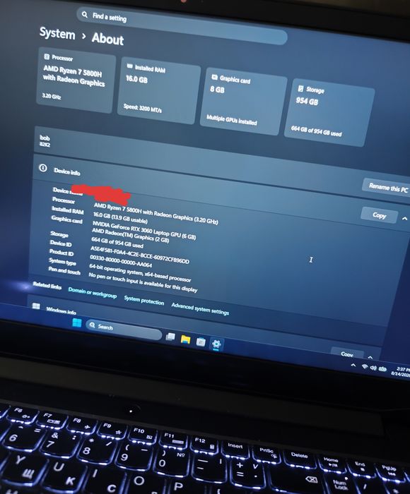 Lenovo IdeaPad Gaming 3 Gen 6 Rtx 3060 Ryzen 7  5800H