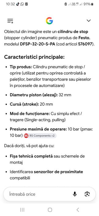 Festool cilindru pneumatic