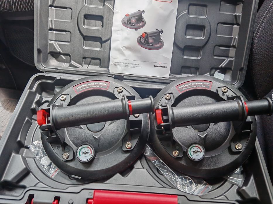 Set 2 ventuze cu pompa de vacuum și  indicator cu manometru