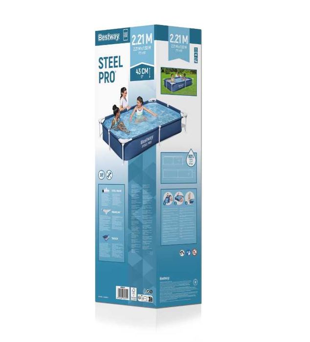 Piscina Bestway Familie Relaxare Dreptunghiulara Cadru Metal 221x150X43cm + Livrare GRATUITA !
