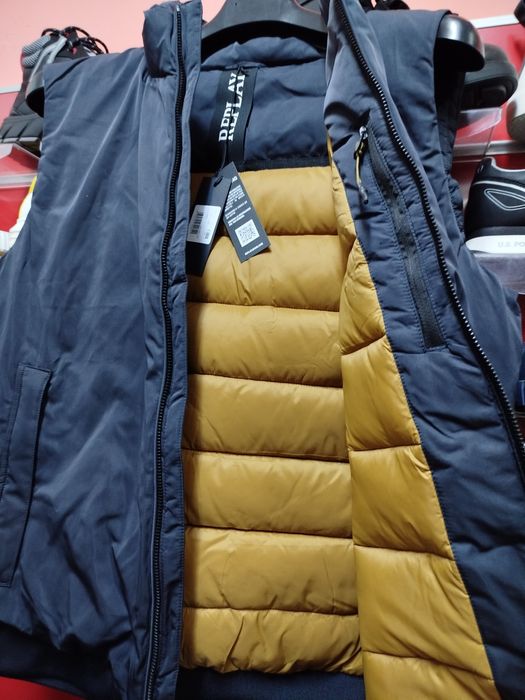 Оригинална грейка REPLAY XXL нова мъжка синя елек