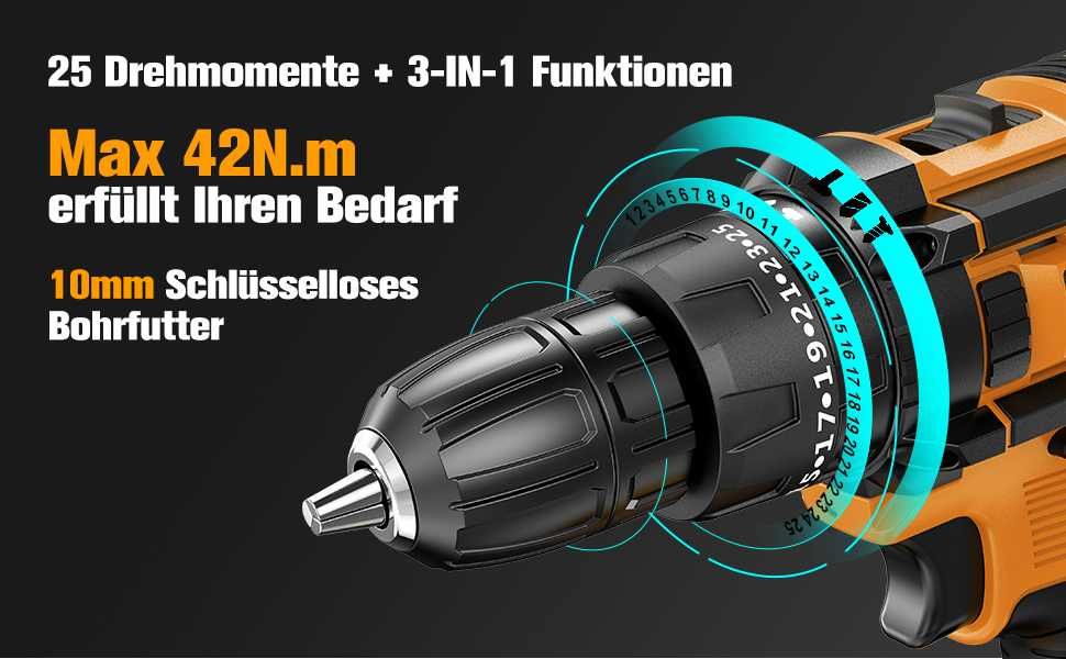 Мощен акумулаторен винтоверт JYGMPRO 21 V