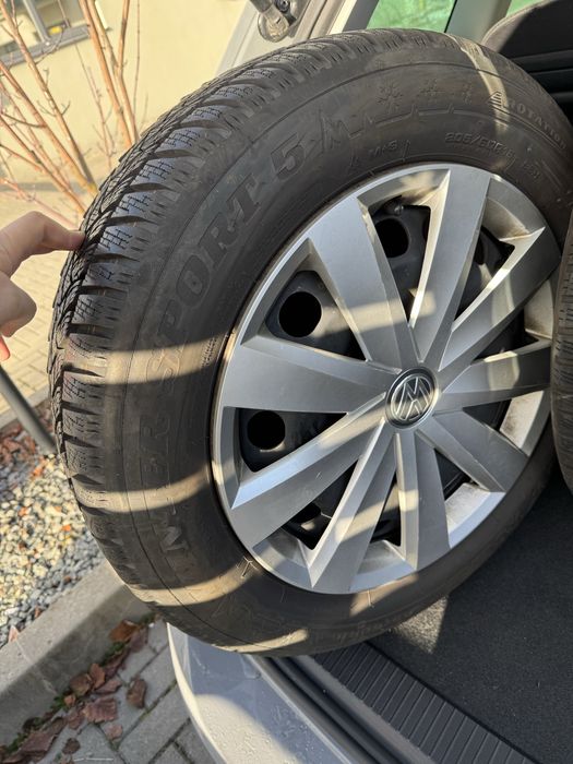 Roti otel si capace originale VW 16 inch 5x112