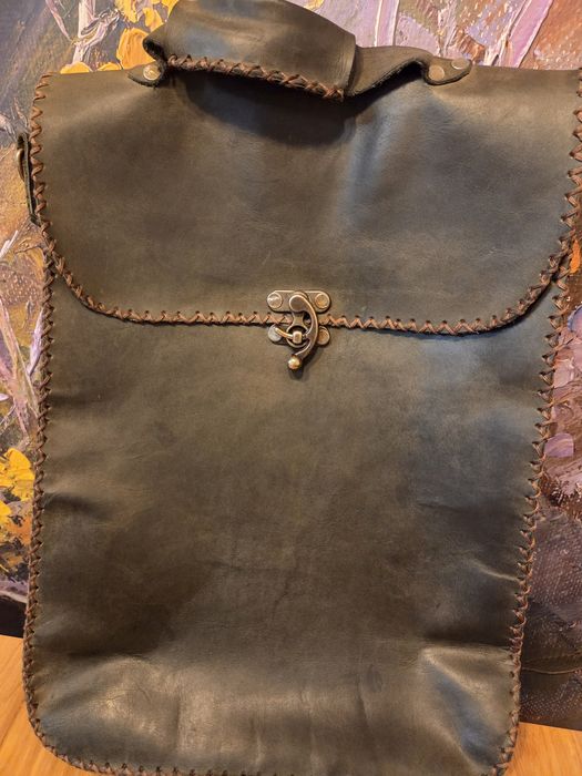 Кожена раница , ръчна  изработка.