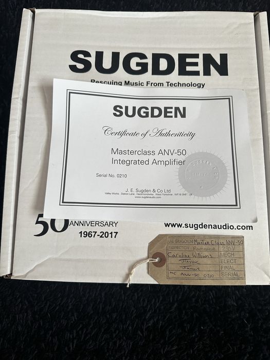 Sugden Masterclass ANV-50 Black – Class A – ca nou – cutie + telecomandă