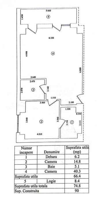 Apartament cu 2 camere, 90 mp, etaj 3, bloc NOU,  zona GARA;