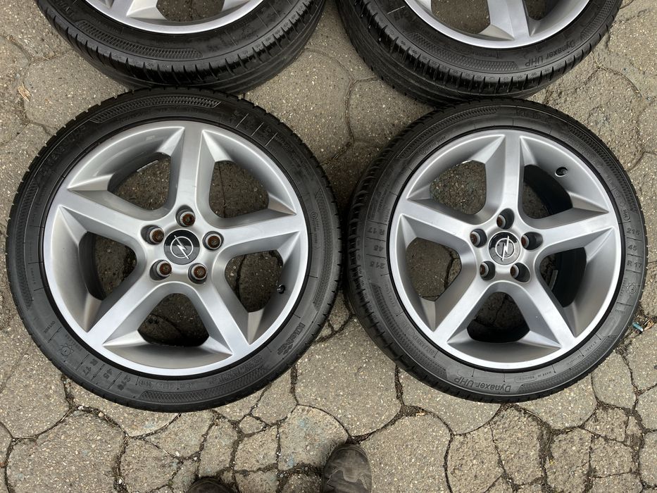 Jante aliaj 5x110mm, anvelope vara 215/45 R17 Opel Astra G, H, Corsa, Meriva, Vectra Tigra Zafira